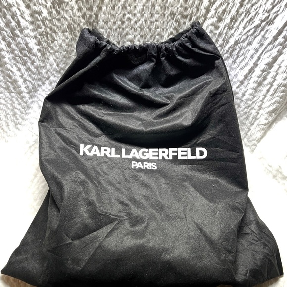 Karl Lagerfeld Paris Agyness Denim Shoulder Bag Pearl. - Picture 4 of 8